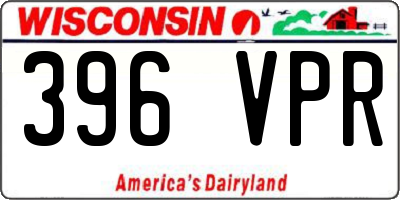 WI license plate 396VPR