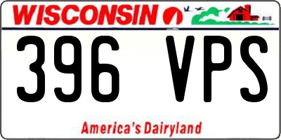 WI license plate 396VPS