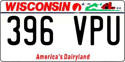 WI license plate 396VPU