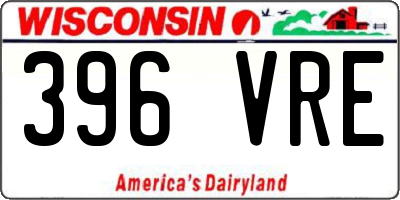 WI license plate 396VRE