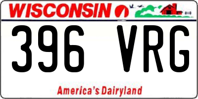 WI license plate 396VRG
