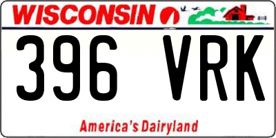 WI license plate 396VRK