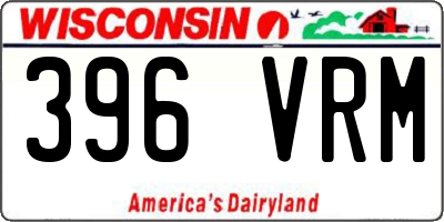 WI license plate 396VRM