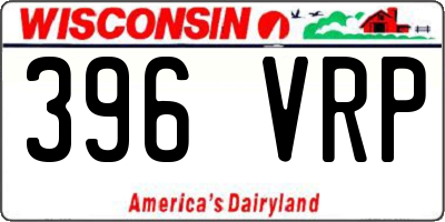 WI license plate 396VRP
