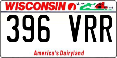 WI license plate 396VRR