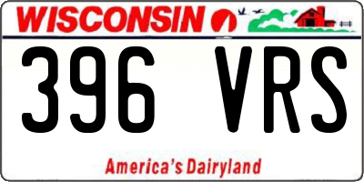 WI license plate 396VRS