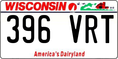 WI license plate 396VRT