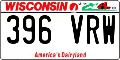 WI license plate 396VRW