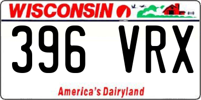 WI license plate 396VRX