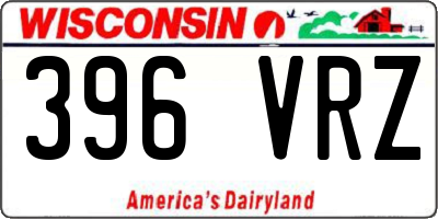 WI license plate 396VRZ