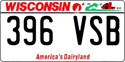 WI license plate 396VSB