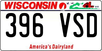 WI license plate 396VSD