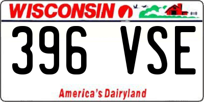 WI license plate 396VSE