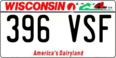WI license plate 396VSF