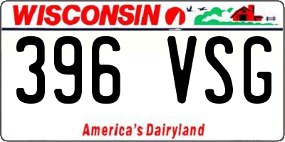 WI license plate 396VSG