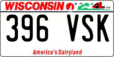 WI license plate 396VSK
