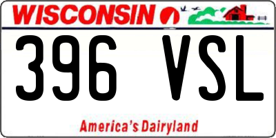 WI license plate 396VSL
