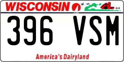 WI license plate 396VSM