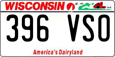 WI license plate 396VSO