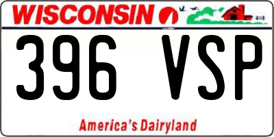WI license plate 396VSP