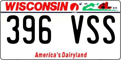 WI license plate 396VSS