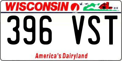 WI license plate 396VST