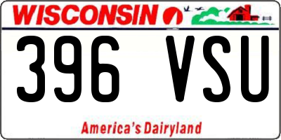 WI license plate 396VSU