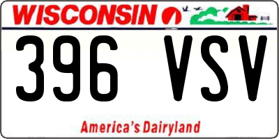 WI license plate 396VSV