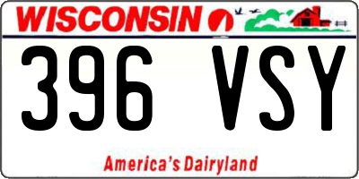 WI license plate 396VSY