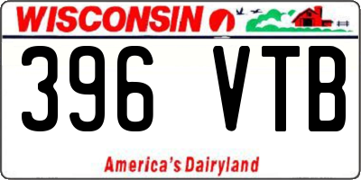 WI license plate 396VTB