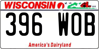 WI license plate 396WOB
