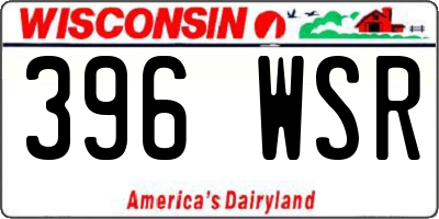 WI license plate 396WSR