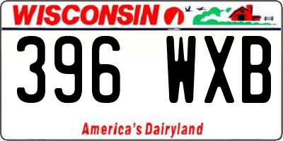 WI license plate 396WXB