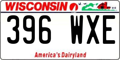 WI license plate 396WXE