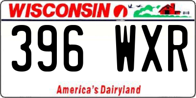 WI license plate 396WXR