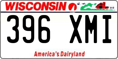 WI license plate 396XMI