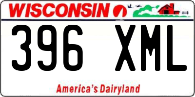 WI license plate 396XML