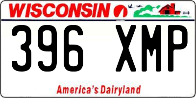 WI license plate 396XMP