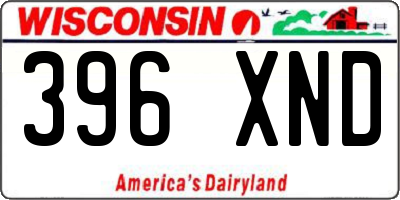 WI license plate 396XND