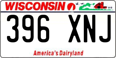 WI license plate 396XNJ