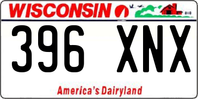 WI license plate 396XNX