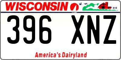 WI license plate 396XNZ