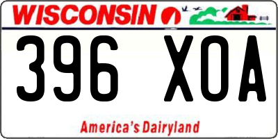 WI license plate 396XOA
