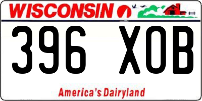 WI license plate 396XOB
