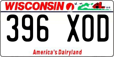 WI license plate 396XOD