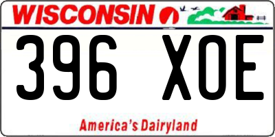 WI license plate 396XOE