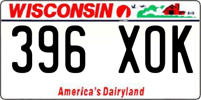 WI license plate 396XOK