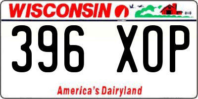 WI license plate 396XOP