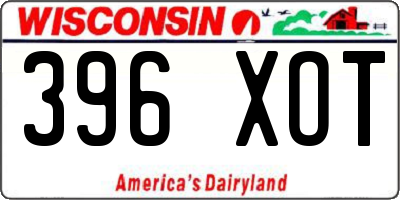 WI license plate 396XOT