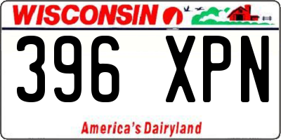 WI license plate 396XPN
